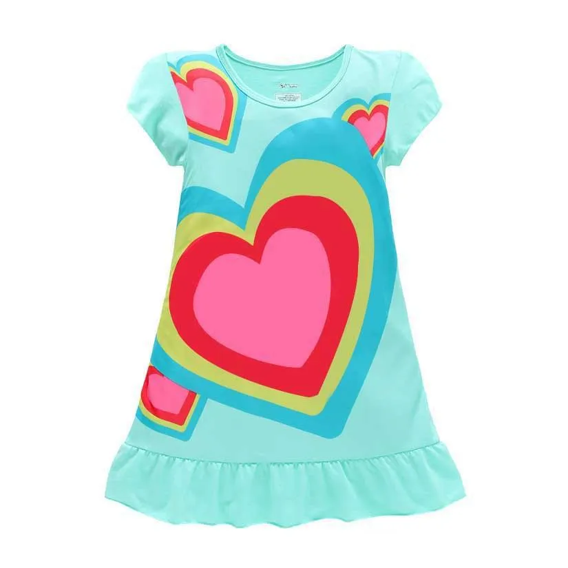 Summer Baby Girls Dresses Kids Pajamas Dress Polyester Nightgowns Sleepwear Clothes 