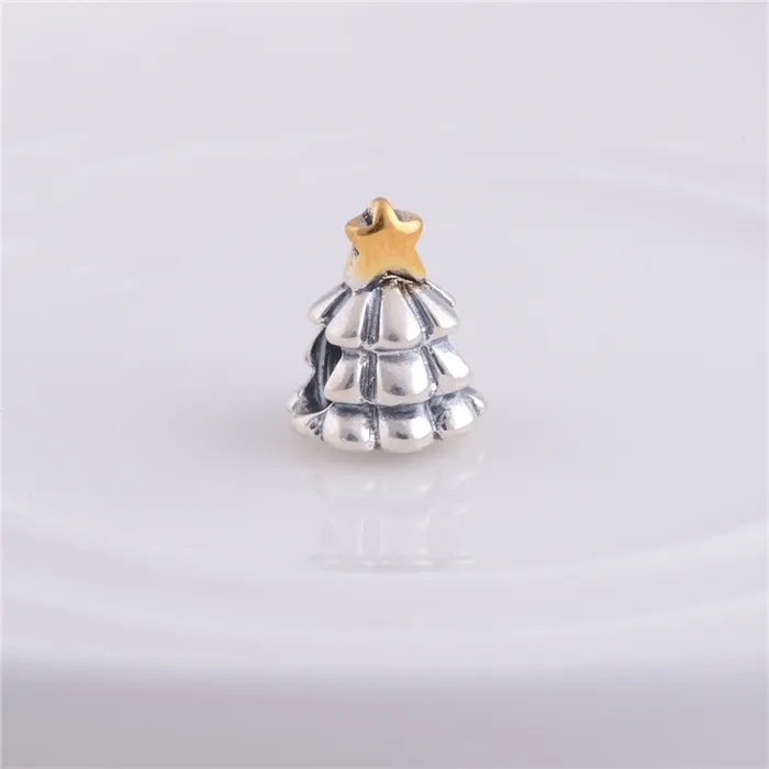 2016 neue Weihnachtsbaum schwimmende Charms Perlen 925 Sterling Silber Schmuck passend für Pandora-Armband Armreif im europäischen Stil DIY Herstellung Großhandel