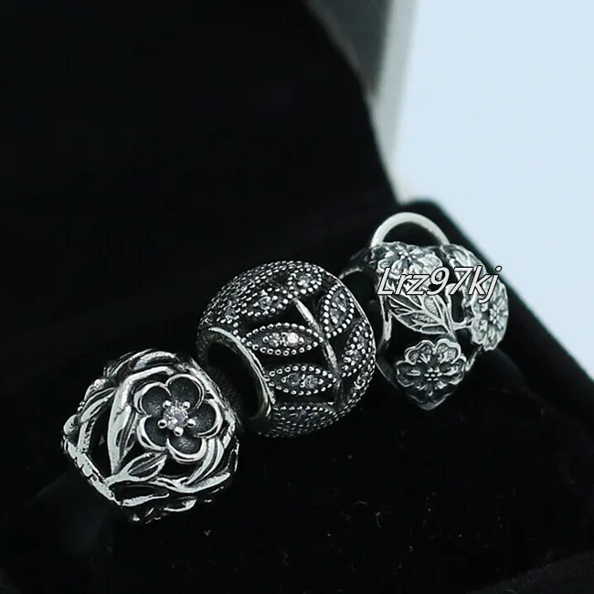 100% autentyczne 925 Sterling Silver Charms and Bead Set pasuje do European Pandora Biżuteria Charm Bransoletki SN013