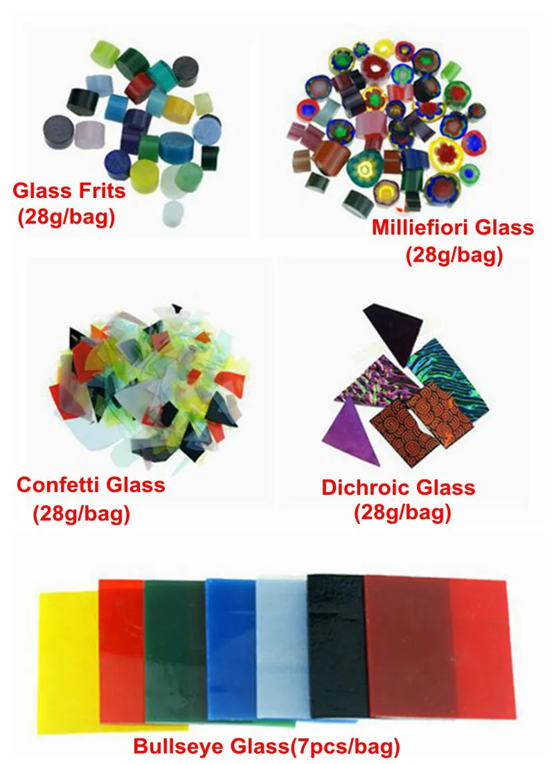 Accessoires de four à micro-ondes 10bags / lot 90coe verre pour bijoux en verre bricolage