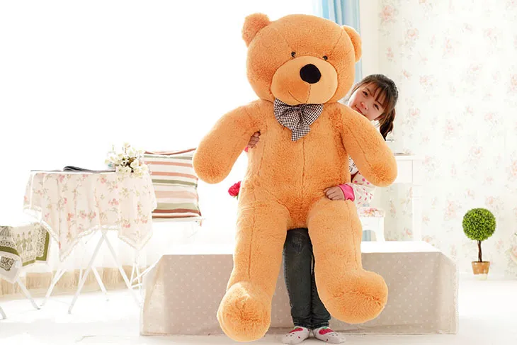 6.3 FEET TEDDY BEAR STUFFED LIGHT BROWN GIANT JUMBO 72" size:160cm birthday gift