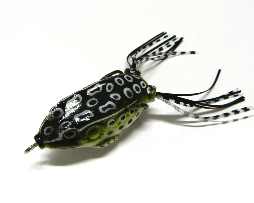 Hengjia Soft Frog Fishing Lure Soft Silicone with Skirt Feather Fishing tackle 5.5CM 12.5G 1#Chicken hook