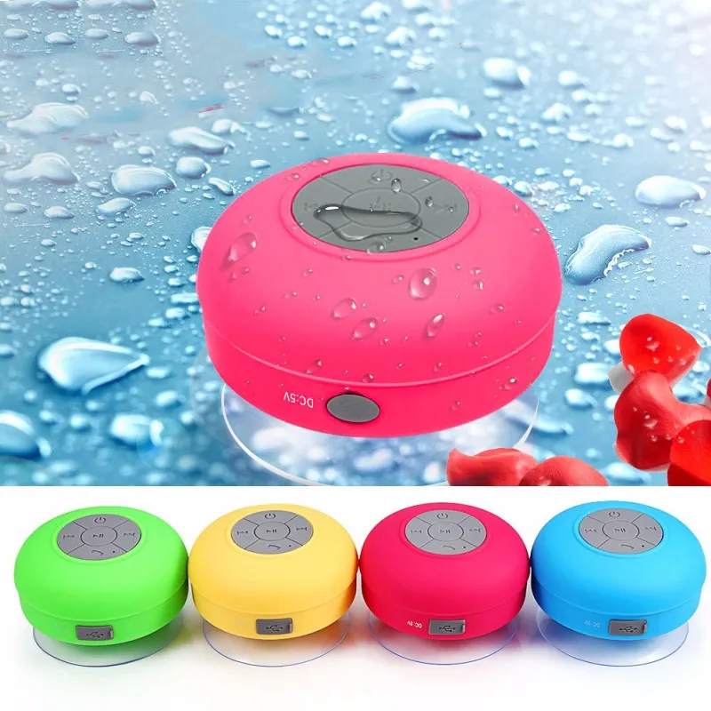 Mode Bluetooth-högtalare Vattentät trådlös dusch Handsfree Mic Sugchuck Högtalare Bilhögtalare Bärbar mini MP3 Super Bass Receive