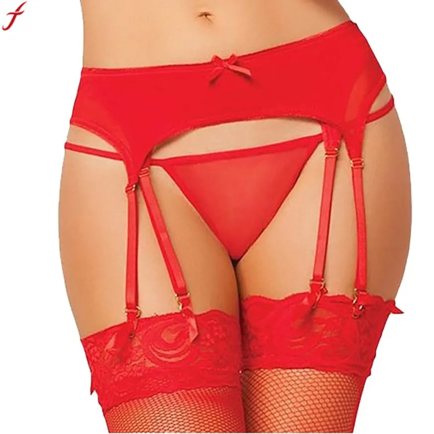 Sexy Lace Garter Belt, Bow Thigh High Suspender