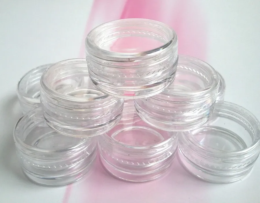 200 pièces 5g/ml petite bouteille ronde transparente avec couvercle pots pot récipient en plastique transparent échantillon récipient pour le stockage d'art d'ongle