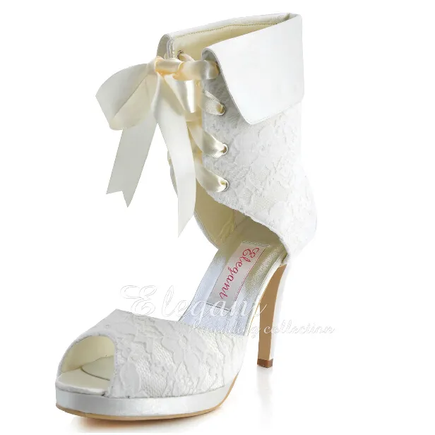 2016 Lace Wedding Dress Boot Tea Length Wedding Cowgirl Boots Thin