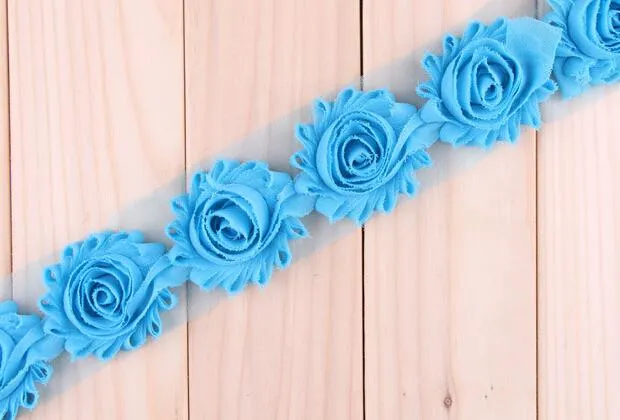 25 Quot Chiffon Flower Trim Chic Shabby Flower Trim Fraying Rosettes Diy Baby Children Hair Accessories 10ヤードロットBy00005521913