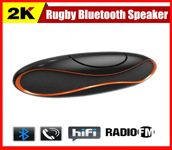 QFX Taşınabilir Kablosuz Bluetooth Hoparlör Mini Ses MP3 Çalar Rugby Subwoofer Mini Hoparlörler iphone 6 için Eller serbest FM TF 2015 Yeni