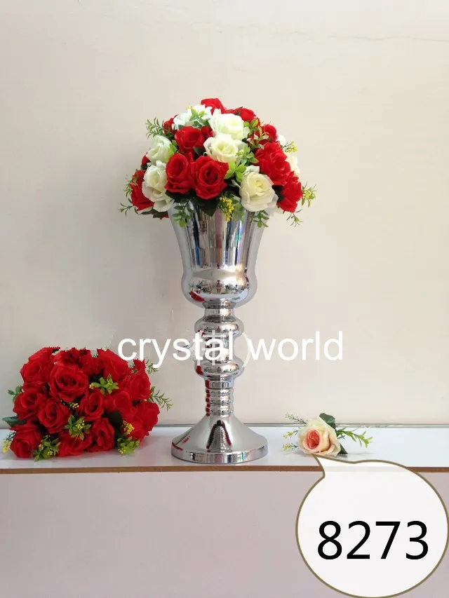 Tall Sliver Flower Mental Stands Wedding 694 Tabla CenterPieces para bodas Decoración 3