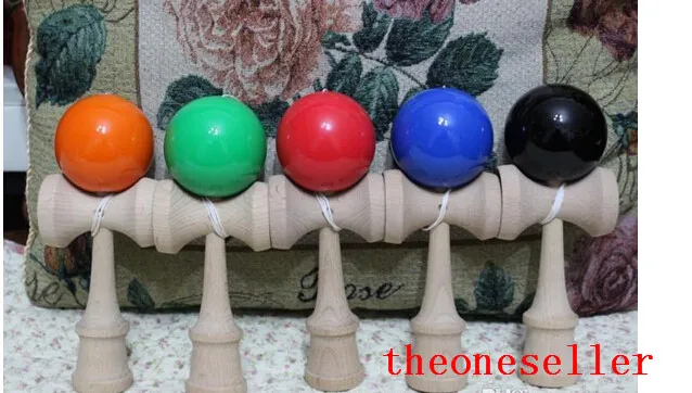19 سنتيمتر kendama الكرة كبيرة الحجم اليابانية التقليدية الخشب لعبة لعبة التعليم هدية 18 ألوان 150 قطعة / الوحدة