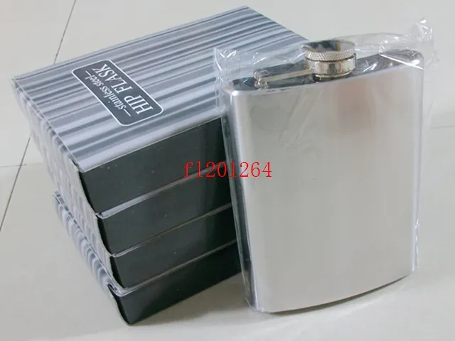 Free Shipping 8 oz Stainless Steel Liquor wine Mini Flask with Hinged Screw-On Cap,50pcs/lot