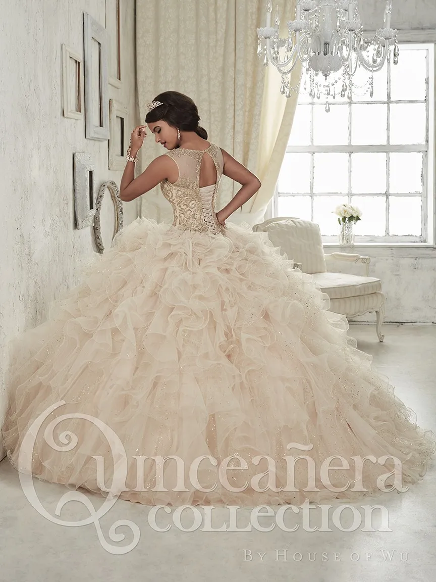 Champagne Quinceanera Dresses 2017 Ball Gowns Sweetheart Beaded Crystal ...
