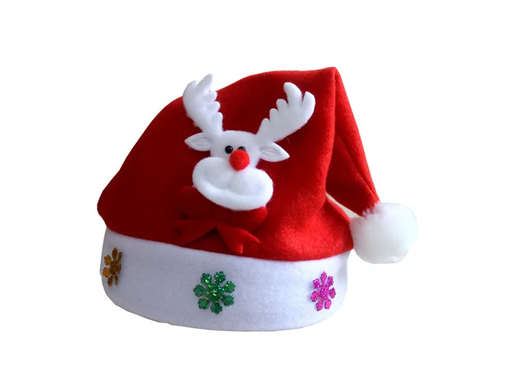 LED Kids Christmas Hat Xmas Dorosłych Mini Czerwony Święty Mikołaj Jeleń Party Decor Boże Narodzenie Czapki Boże Narodzenie Dekoracje Prezent 9 Styl WX9-128