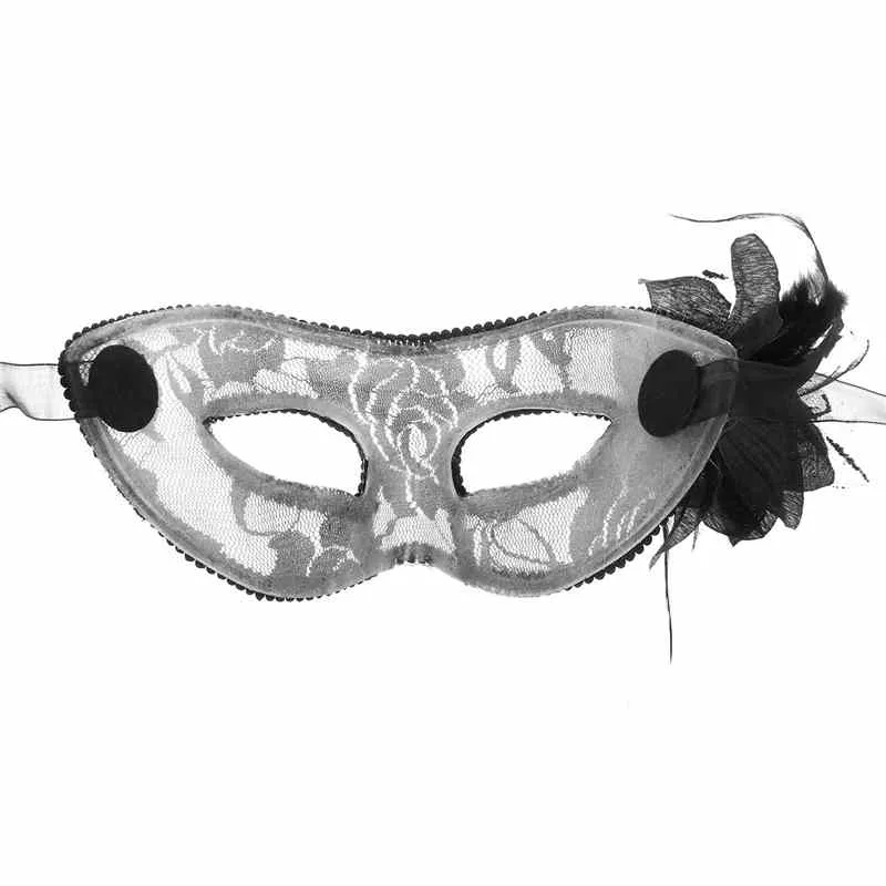 party Lovely Lace Feather Halloween Masquerades Eye Mask Fashion Elegant Lily Flower Mardi Gras Masks Venetian Party Half Face Masks For Christmas