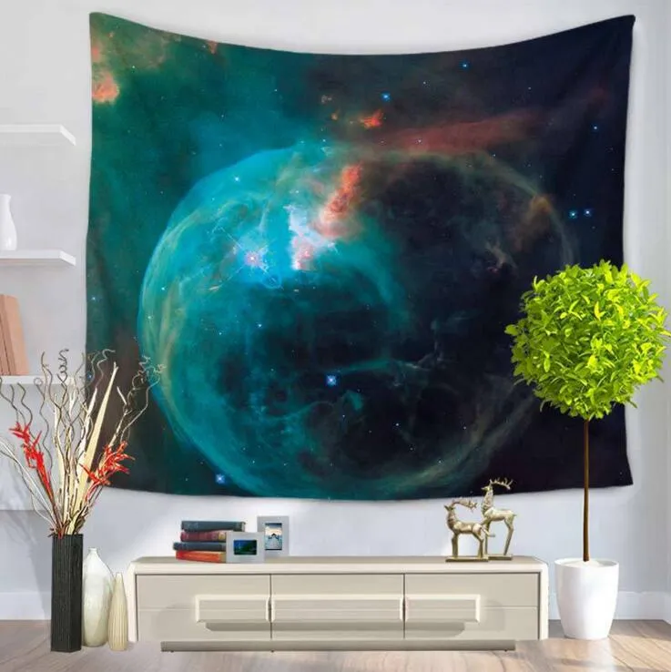 Starry Night Tapestry Vacker måne dekorativ vägg hängande gobelänger Modern konst tenture väggmålning tryckt havsmatta