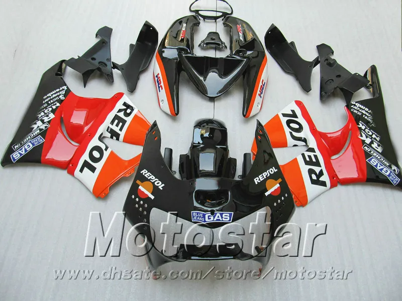 Wysokiej jakości zestaw do obróbki dla Honda CBR900RR Wróżki 1999 1999 Czerwony Czarny Repsol Bodywork CBR900 RR CBR919 98 99 qd29