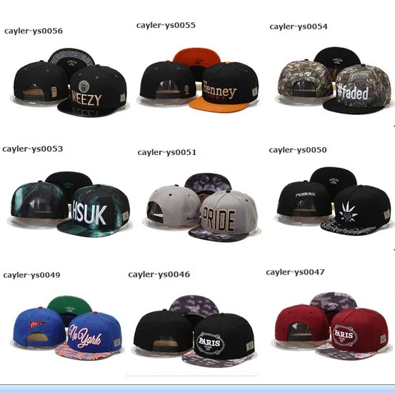 Gratis frakt av DHL eller EMS nya design Snapback Hats Cap Cayler Sons Snapbacks Snap Back Baseball Sports Caps Hat Justerbar hög kvalitet