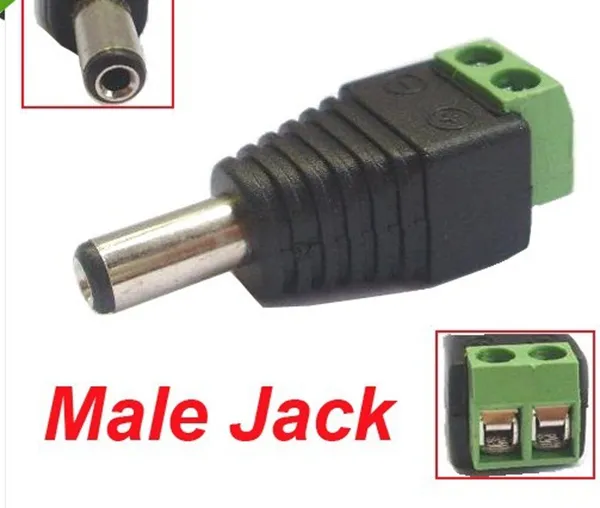 BNC 2.1 x 5.5mm DC Power Vrouwelijke en Mannelijke Plug Jack-adapter Connector Socket voor CCTV Express gratis verzending