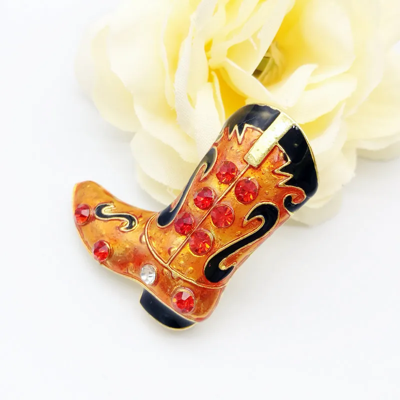 New Year Series Metal Drop Tape Drill Santa Claus Boots Dual-use Brooches Jewelry Gifts Christmas Decorative Brooches