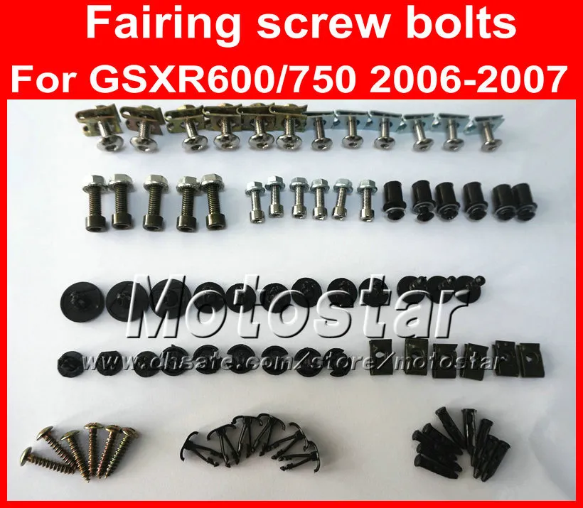 06 Gsxr 1000 Fairings Fairing Bolt Kit For Suzuki GSXR600 GSXR750 2006-2007 - 114pcs Stainless Steel Screws 2006 Gsxr 1000 Fairing Kit - Foto 10