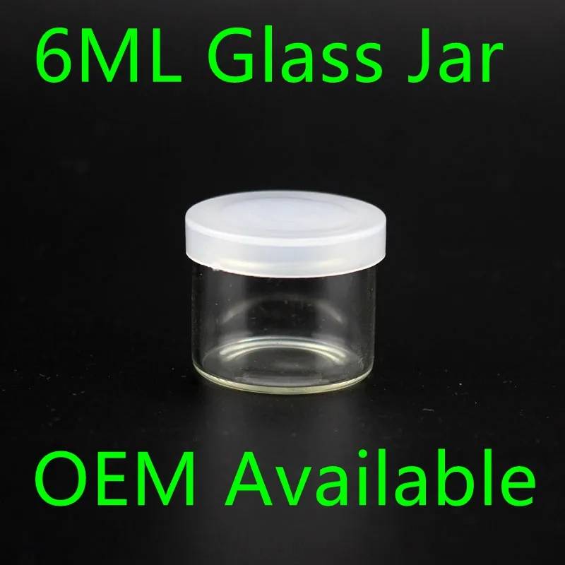 食品グレード6mlの非棒のガラス濃縮物容器の空のボトルのワックスDAB厚いオイル対5ml Jar