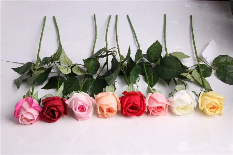 Rose Artificial Flower Real Touch For Wedding Wall Wedding Bouquet Home Wedding Birthday Decorition DIY Mix