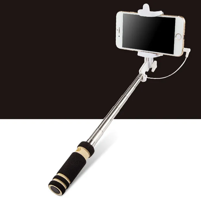 De kleinste mini-uitbreidbare opvouwbare alles in één monopod voor iOS Android Universal Selfie Stick Ondersteuning iPhone 6 S6 Edge Note 4 5 Mini 50pcs