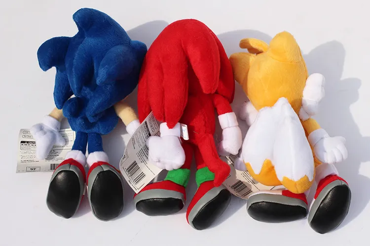 / set Ny ankomst Sonic The Hedgehog Sonic Tails Knuckles Echidna Fyllda plyschleksaker med tag 9 