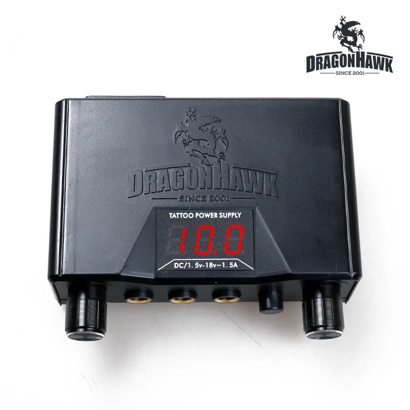 Dragonhawk Tattoo Power Supply LCD -scherm Dual Adapter Switch Box P069