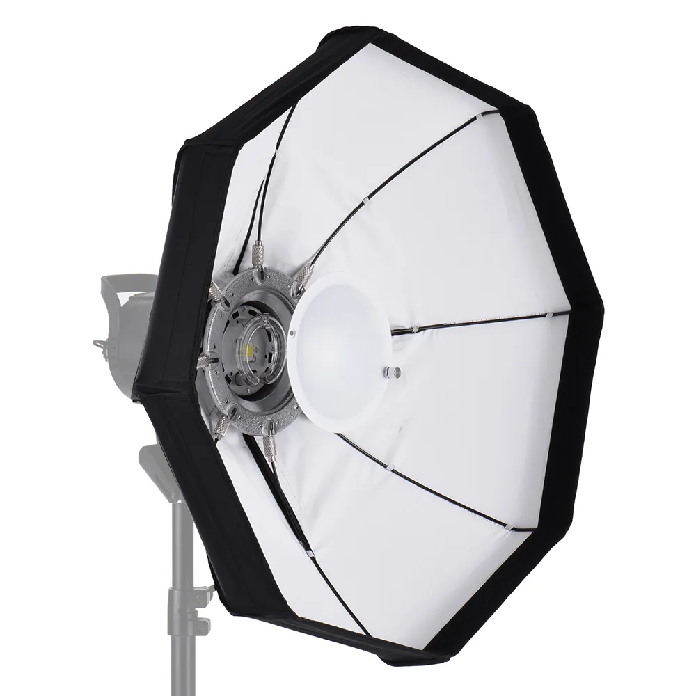 Freeshipping 8-Pole 60 cm Beyaz ile Katlanabilir Güzellik Çanak Softbox Bowens Dağı Studio Strobe Flaş Işığı