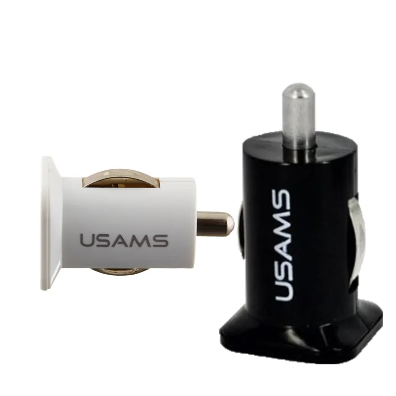 Hot 100 st USAMS 3.1A Dual USB Bil 2 Port Laddare 5V 3100mah dubbelplugg billaddare Adapter för HTC Samsung s3 s4 s5