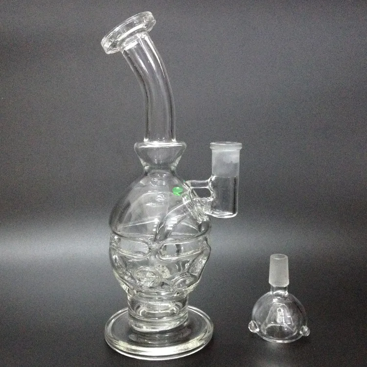 Pipa ad acqua in vetro 2015 il nuovissimo mini bong con riciclatore paraspruzzi, gorgogliatore a due funzioni, banger al quarzo e ciotola da 14,5 mm