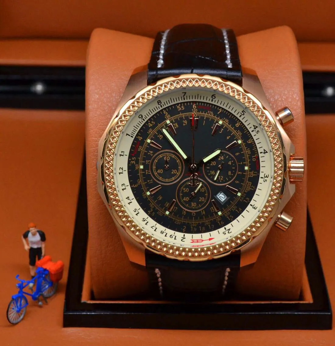 New Stley Big Watch 44mm Mechanical Golden Super Big Halt Watch Limited White Dial Herrenuhr Edelstahl Armbanduhr Herrenuhren