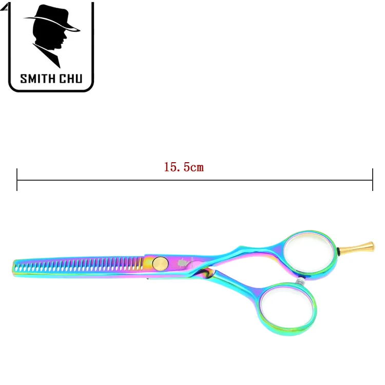 5.5inch Smith Chuのステンレス鋼の髪はさみ高品質の髪切断せん断された薄いシササーの理髪穴ツール送料無料、LZS0048