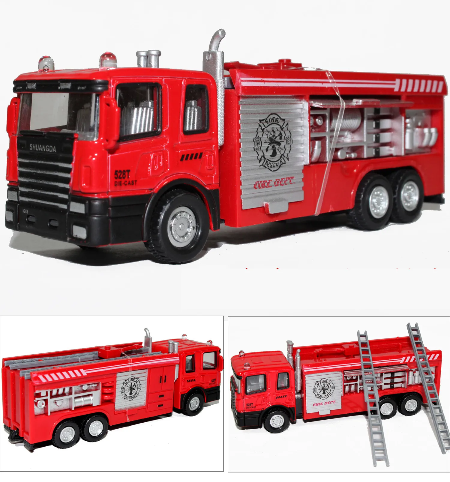 Model Truck Aluch Toy, Lotniczy Drabina Fire Ciężarówka Zabawka, Tankowiec, 5 różnych rodzajów, ze światłem na prezenty świąteczne dzieciaki, zbieranie