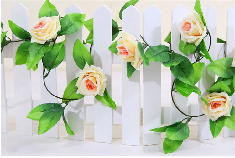 Düğün Dekorasyon Yeni Yapay İpek Gül Çiçek Asma Asılı Garland Düğün Ev Duvar Parti Dekor 10 adet / grup Ücretsiz Kargo