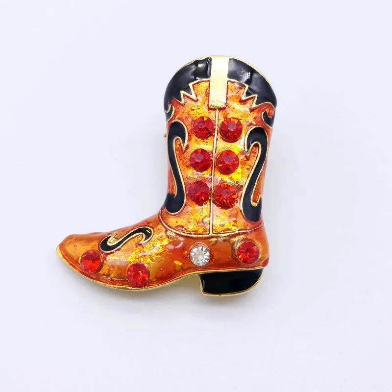 New Year Series Metal Drop Tape Drill Santa Claus Boots Dual-use Brooches Jewelry Gifts Christmas Decorative Brooches