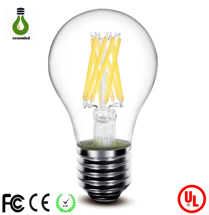 led lights Dimmable 4W 6W 8W E27 Warm White Cool White A60 A19 Vintage LED Filament Bulb 85 265V AC Dimmable Edison Globe Bulb