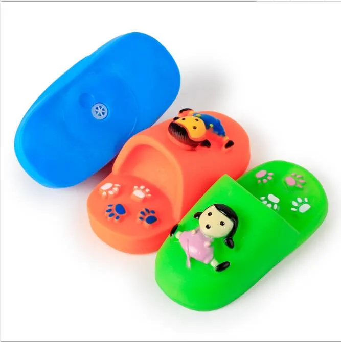 Animal de compagnie mâche jouet sonore pantoufle bébé fille chaussures jouets interactifs nettoyage des dents chien chat drôle jouer formation chaussures en caoutchouc jouet