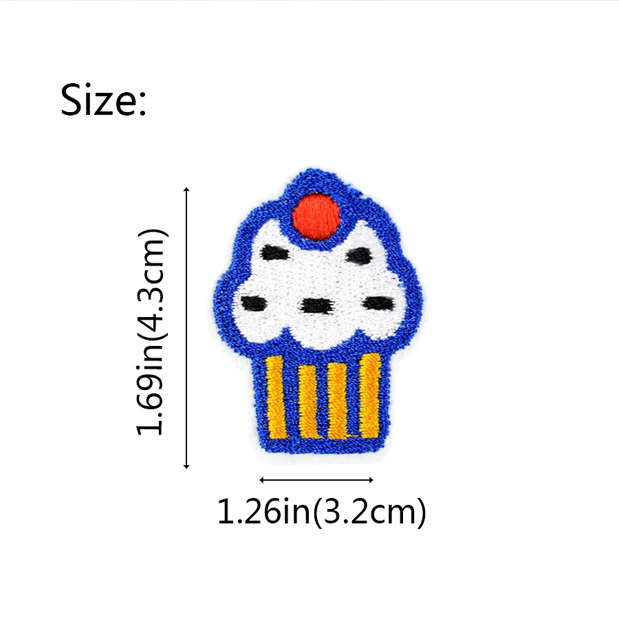 10 STUKS Little Cake Geborduurde Patches voor Kleding Ijzer op Transfer Applique Voedsel Patch voor Jeans DIY naaien Borduurwerk Sticker231W