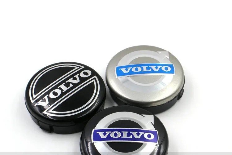 3 colores 4 Uds 64mm tapas de centro de rueda volvo cubierta de cubo emblema de coche insignia negro/gris/AZUL C30 C70 S40 V50 S60 V60 V70 S80 XC90