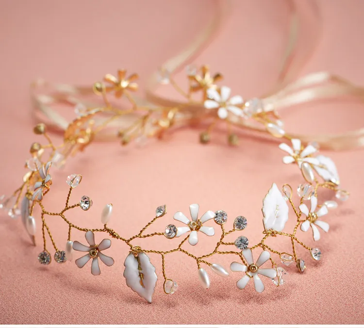 Vintage Crystal Tiara Headband in Gold Accents Gold 1920s Wedding Headpiece, Vintage Wedding Headpiece Gold  main image 4