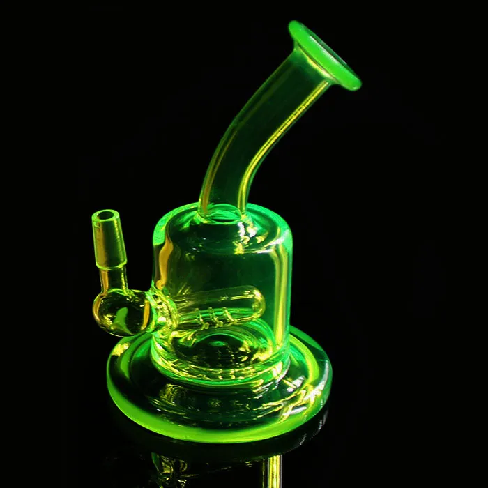 Colored mini pipe glass bong Water pipe Bongs Recycler Filter Percolators Smoking nails jiont 10MM Height 13cm