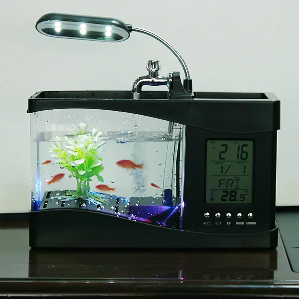 Mini Aquarium électronique Usb de bureau, Mini Aquarium avec pompe