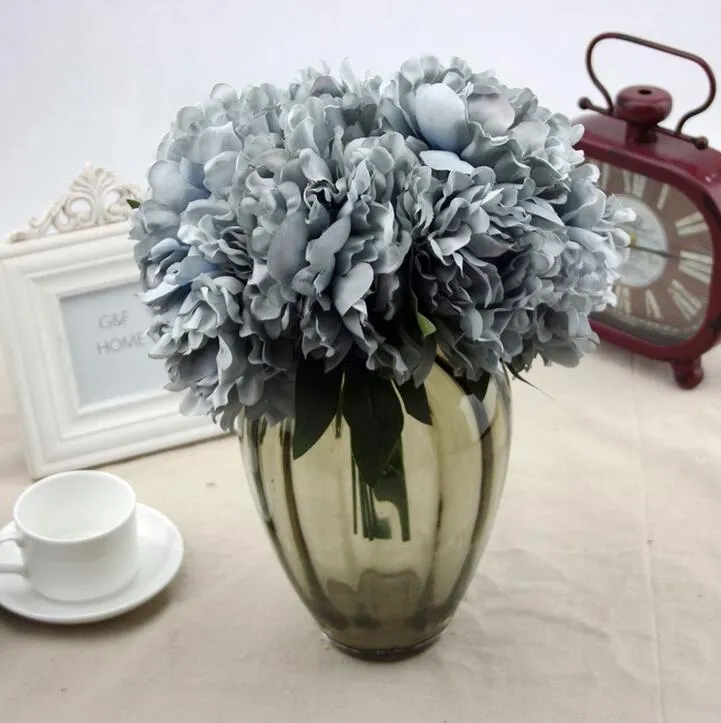 Hydrangea Bouquet Becautiful Artificial Craft Hydrangea Bouquet for Home Party Wedding Decoration Fake Bridal Silk Flowers SF011