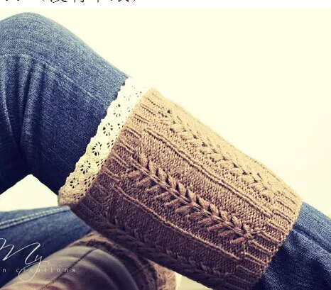 2015 Lace Cable Knit Boot Cuff stivale in maglia topper finti scaldamuscoli calzino top scaldamuscoli in maglia scaldastivali 6 colori 24 paia / lotto # 3712