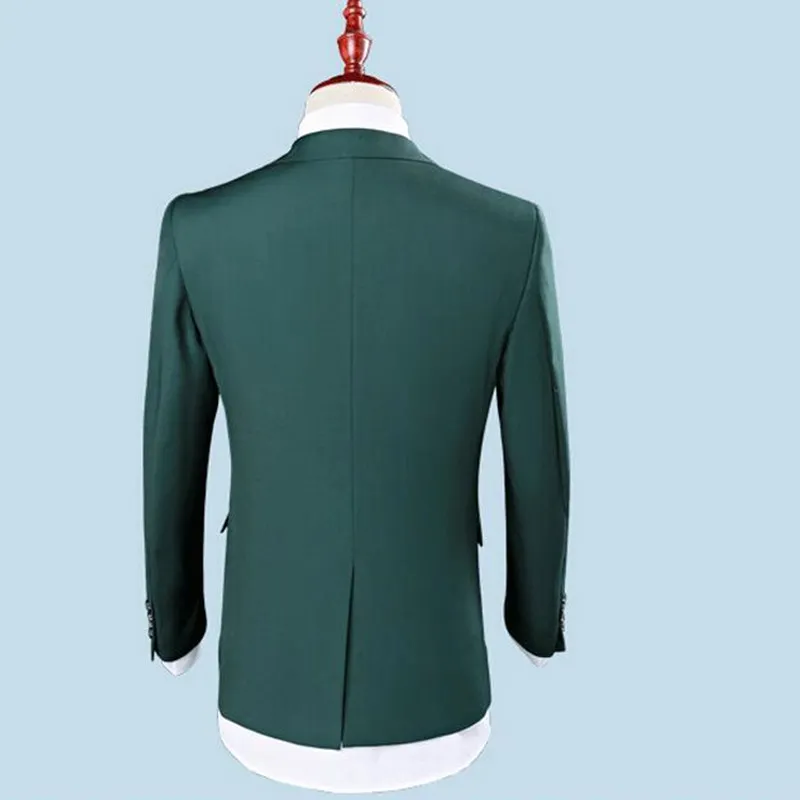 Męskie Garnitury Blazers Slim Fit One Button Groom Tuxedos Groomsman Najlepszy człowiek Party Mężczyźni Green Suitsmens Business Formal Wear kurtka + spodnie + kamizelka