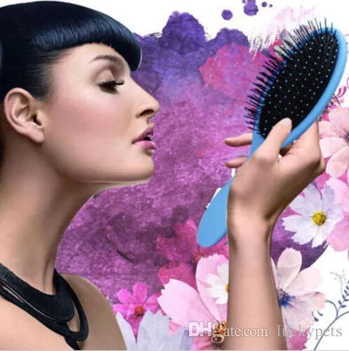 Mokry suchy szczotka do włosów Oryginalny Detangler Hair Brush Grzebień do masażu z poduszkami Combs do mokrych włosów Szczotka prysznicowa 9717