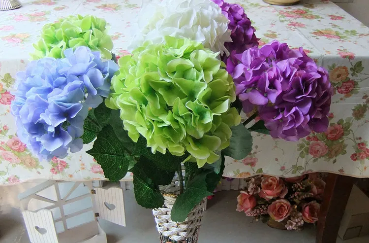 Silk hydrangea flower ball decorateive flower real touch artificial flowers good quality for wedding garden market decoration free shipping