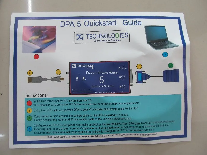 heavy truck diagnostic tool dpa5 dearborn portocol adapter 5 with all cables scanner 2 years warranty